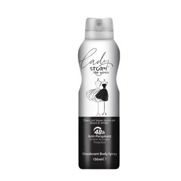 اسپری ضدتعریق زنانه مدل Black & White استورم 150 میل