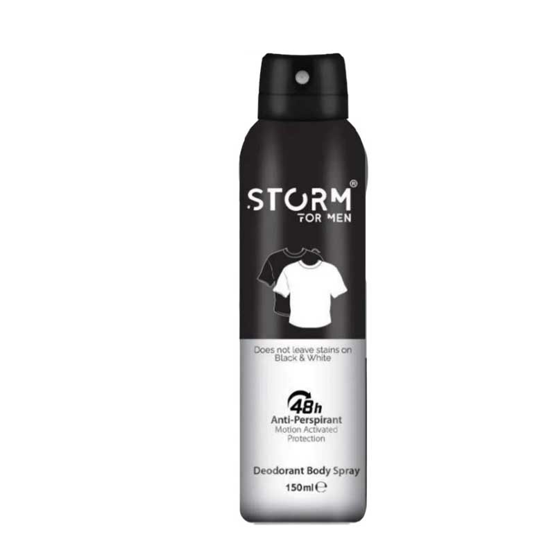 اسپری ضدتعریق مردانه مدل Black & White استورم 150 میل