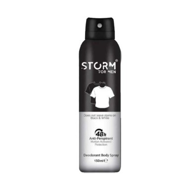 اسپری ضدتعریق مردانه مدل Black & White استورم 150 میل