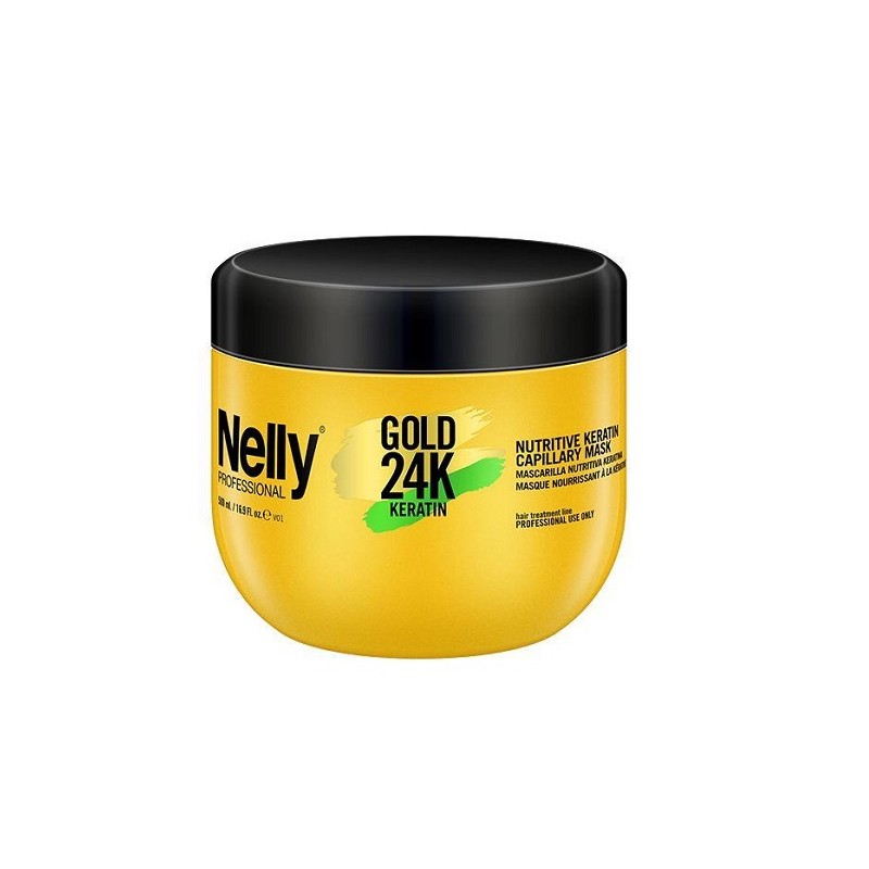 ماسک مو مدل Keratin Gold ترمیم‌کننده حاوی آرگان نلی 500 میل