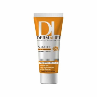 کرم ضد آفتاب SPF50 شماره 4 شن صحرایی مناسب پوست خشک و معمولی درمالیفت 40 میل