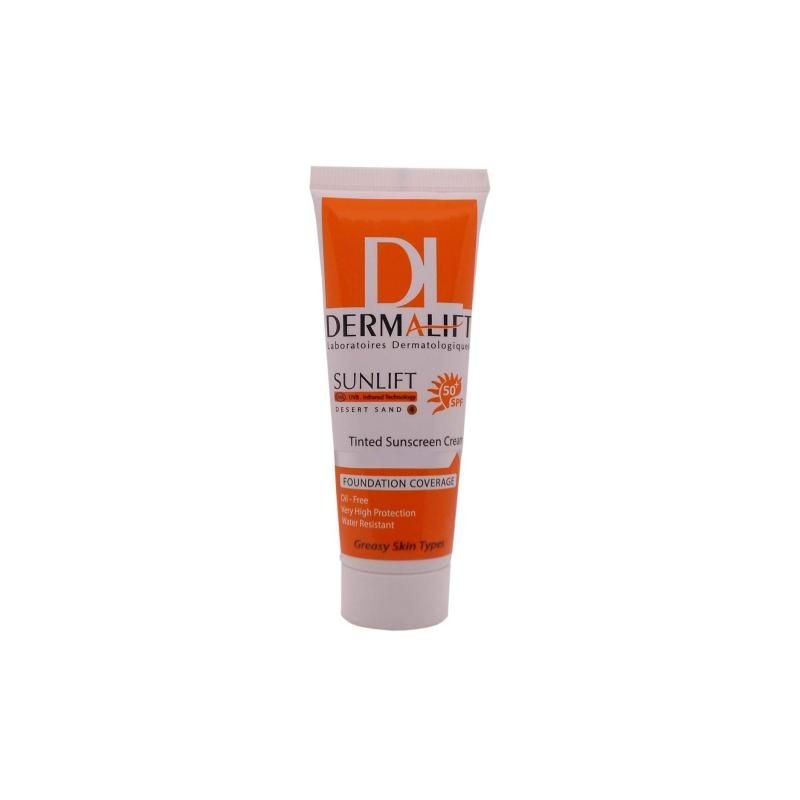 کرم ضد آفتاب SPF50 شماره 4 شن صحرایی مناسب پوست چرب درمالیفت 40 میل