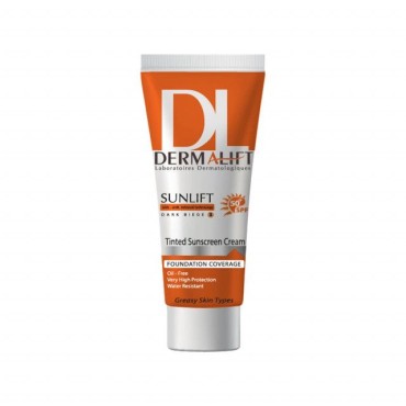 کرم ضد آفتاب SPF50 شماره 3 بژ تیره مناسب پوست چرب درمالیفت 40 میل