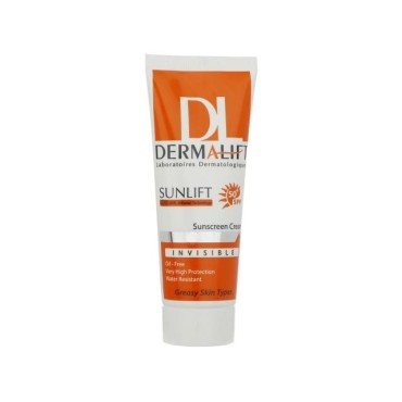 کرم ضد آفتاب بدون رنگ SPF50 محافظ UVA و UVB ضد آب مناسب پوست چرب درمالیفت 40 میل