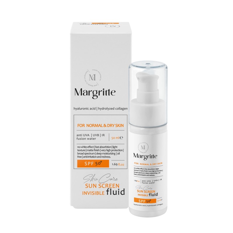 فلوئید ضد آفتاب ساده SPF50+ پوست خشک مارگریت 50 میل