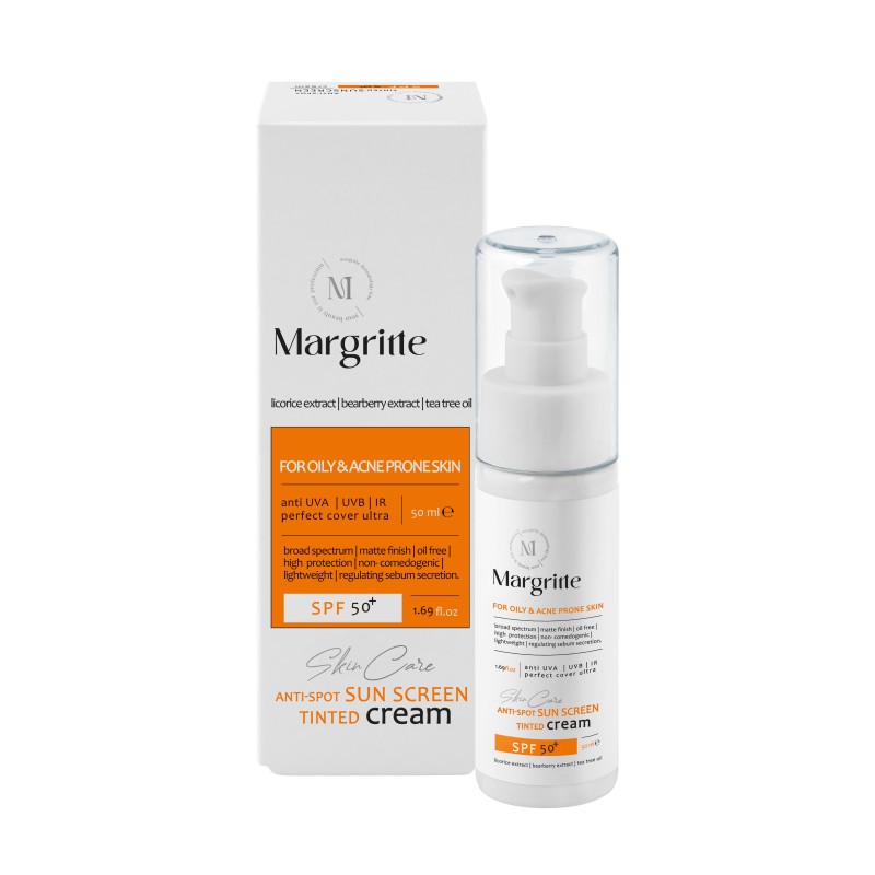 کرم ضدآفتاب و روشن کننده SPF50+ رنگ بژ روشن مارگریت 50 میل