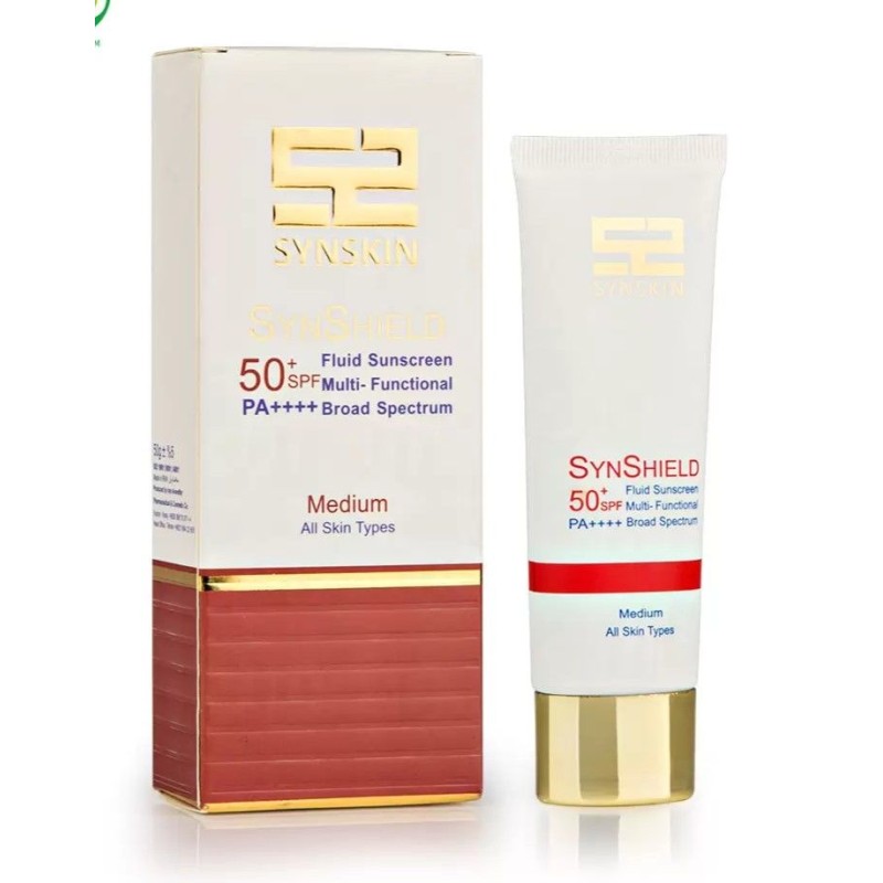 ضد آفتاب فلوئید SPF50+ رنگی مدیوم مناسب انواع پوست ساین اسکین
