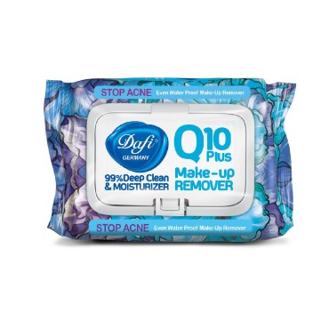 دستمال مرطوب پاک‌کن آرایش مدل Q10 طرح گل 1 دافی بسته 50 عددی