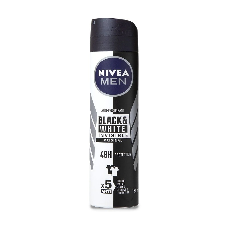 اسپری ضدتعریق مردانه مدل Invisible Black and White Original نیوا 150 میل