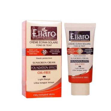 کرم ضد آفتاب SPF30 فاقد چربی کرم پودری بژ روشن الارو 40 میل
