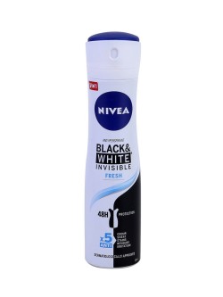اسپری بدن زنانه نیوا، مدل Invisible Black And White Fresh حجم 150 میل