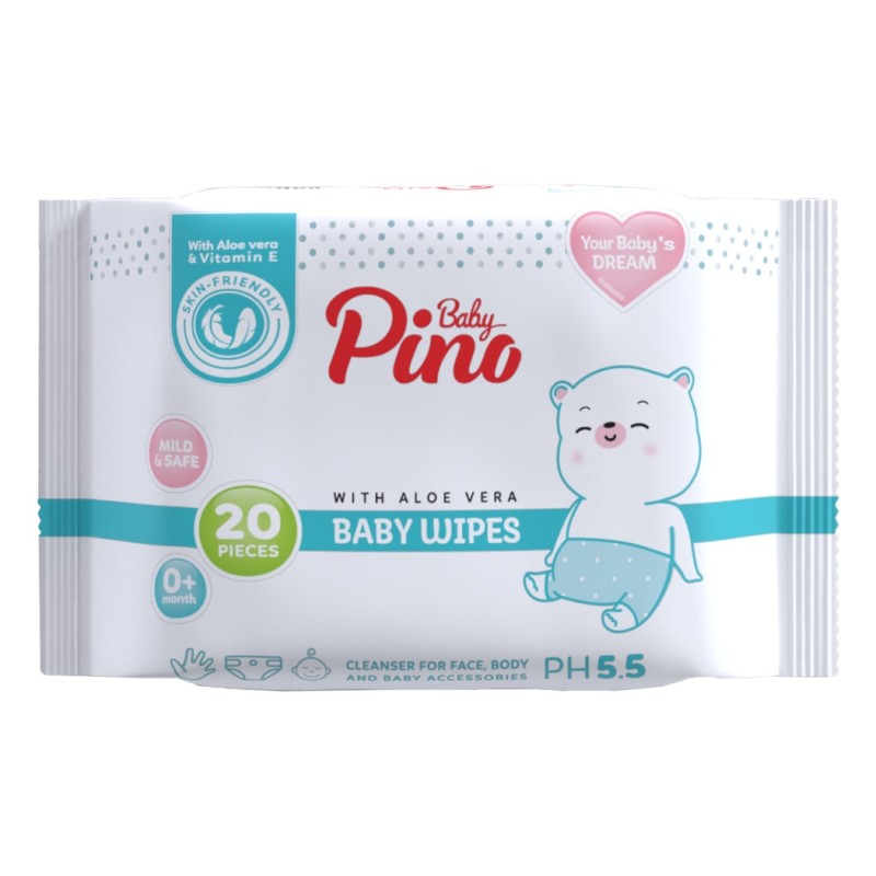 دستمال مرطوب کودک پینو بیبی بسته 20 عددی