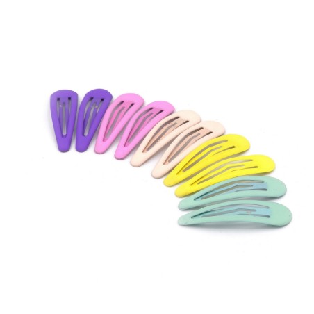 گیره مو مدل تق تقی ساده رنگی کد 45-20-3 بسته 10 عددی