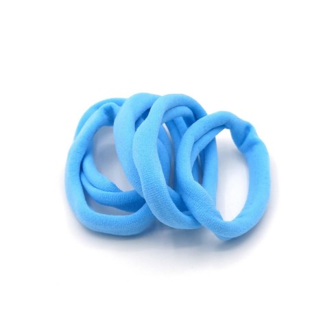 کش مو حوله ای رنگ آبی پاستیلی بسته 5 عددی