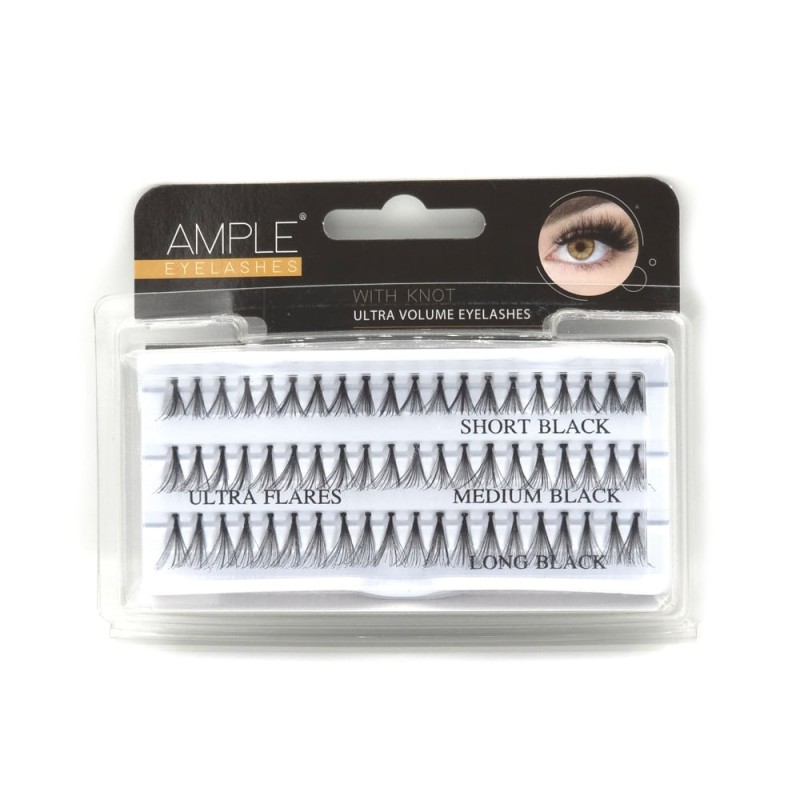 مژه مصنوعی امپل گره دار Ultra Flares مدل سه سایز بسته 60 عدد