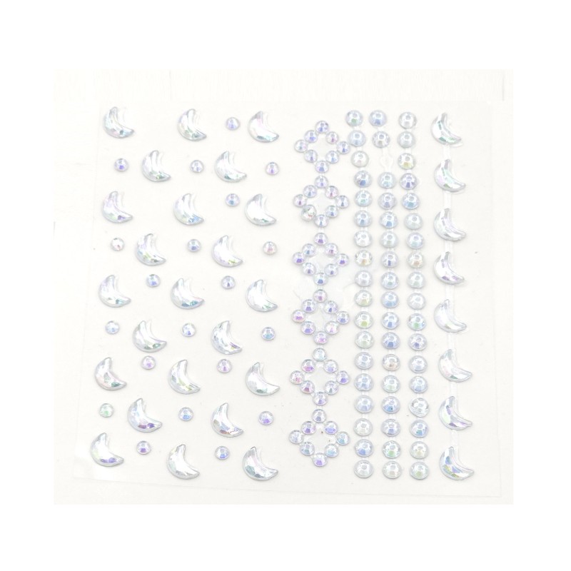 نگین صورت و مو طرح ماه و نگین بسته 100 عددی