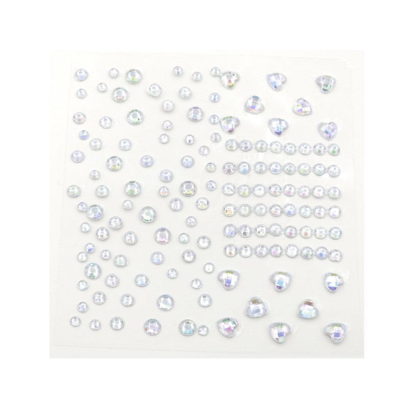 نگین صورت و مو طرح قلب و نگین زیر و  درشت بسته 100 عددی