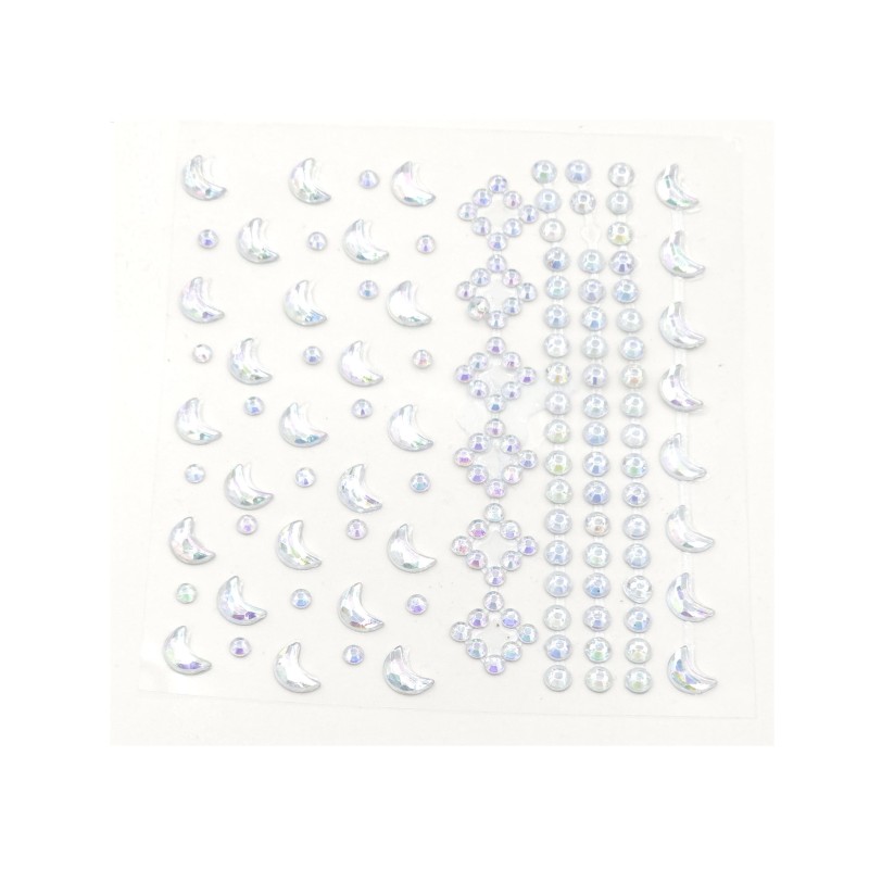 نگین صورت رنگ و مو طرح اشک و نگین هفت بسته 100 عددی