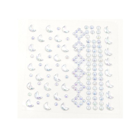 نگین صورت رنگ و مو طرح اشک و نگین هفت بسته 100 عددی