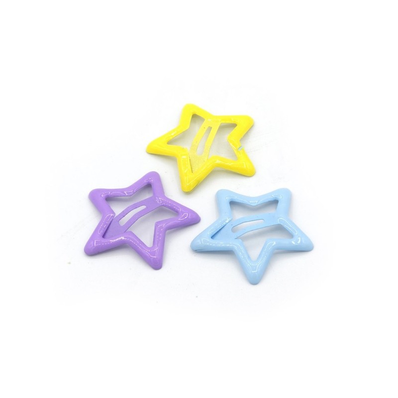 گیره مو تق تقی مدل ستاره بسته 3 عددی