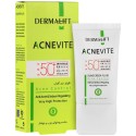 ضدآفتاب فلوئیدی درمالیفت SPF50 رنگ بژ روشن مناسب پوست های چرب و جوشدار مدل Acnevite حجم 40 میل