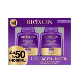 شامپو ضد ریزش  و حجم دهنده بیوکسین، مدل Collagen & Biotin حجم 300 میلی لیتر بسته 2 عددی