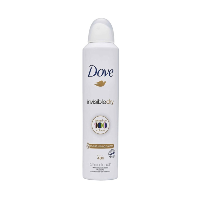 اسپری بدن زنانه داو، سری Invisible Dry مدل Clean Touch حجم 250 میل - هند