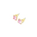 گوشواره زنانه طرح نگین صورتی