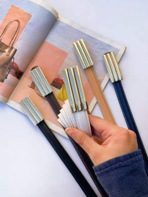 کمربند زنانه طرح مستطیل مینیمال خط دار کد 20mm