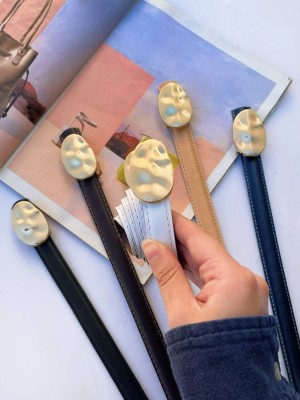 کمربند زنانه طرح بیضی چروک کد 20mm