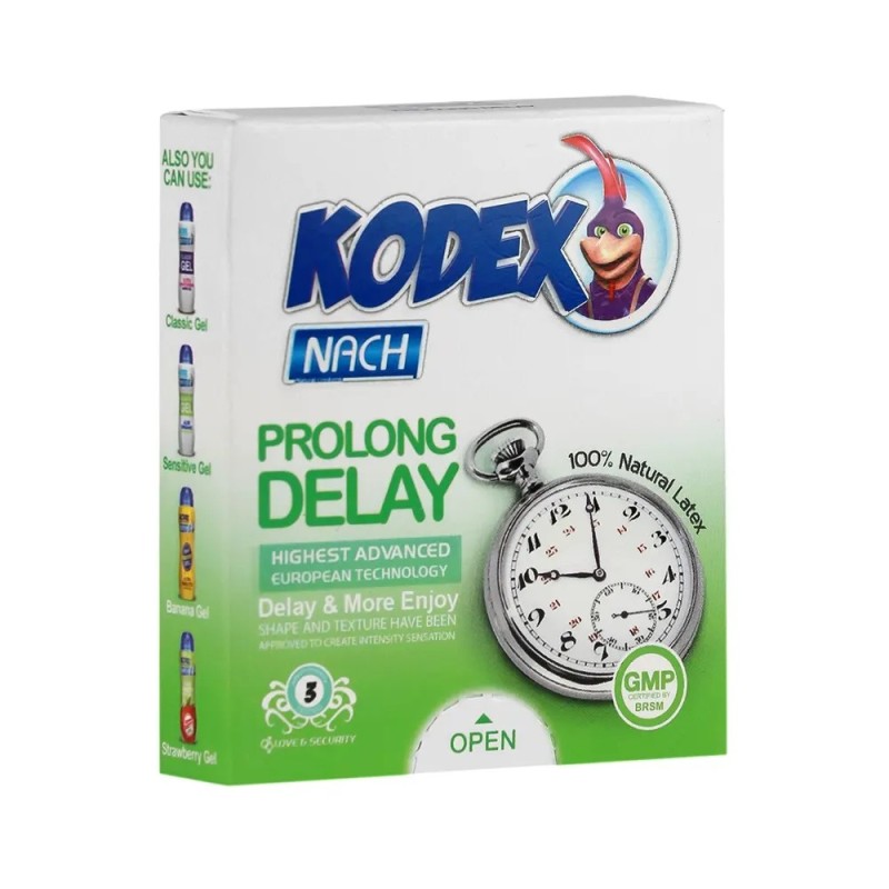 کاندوم کدکس مدل Prolong Delay بسته 3 عددی