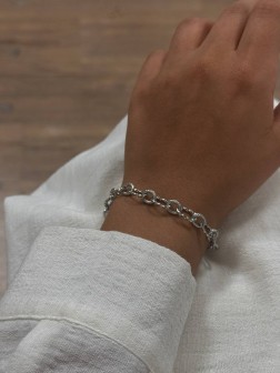 دستبند زنانه زنجیر تیفانی - رنگ نقره ای