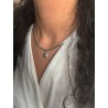 گردنبند زنانه مدل قفل - رنگ نقره ای
