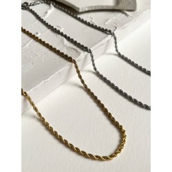 گردنبند طرح زنجیر طنابی - رنگ طلایی