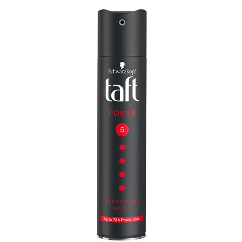 اسپری حالت دهنده مو تافت Taft مدل power hold شماره 5 (مشکی قرمز) حجم 250 میلی لیتر