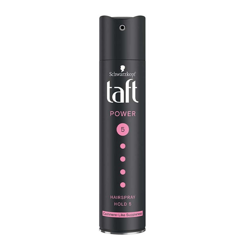 اسپری حالت دهنده مو تافت Taft سری Power مدل Cashmere شماره 5 (نقطه صورتی) حجم 250 میلی لیتر