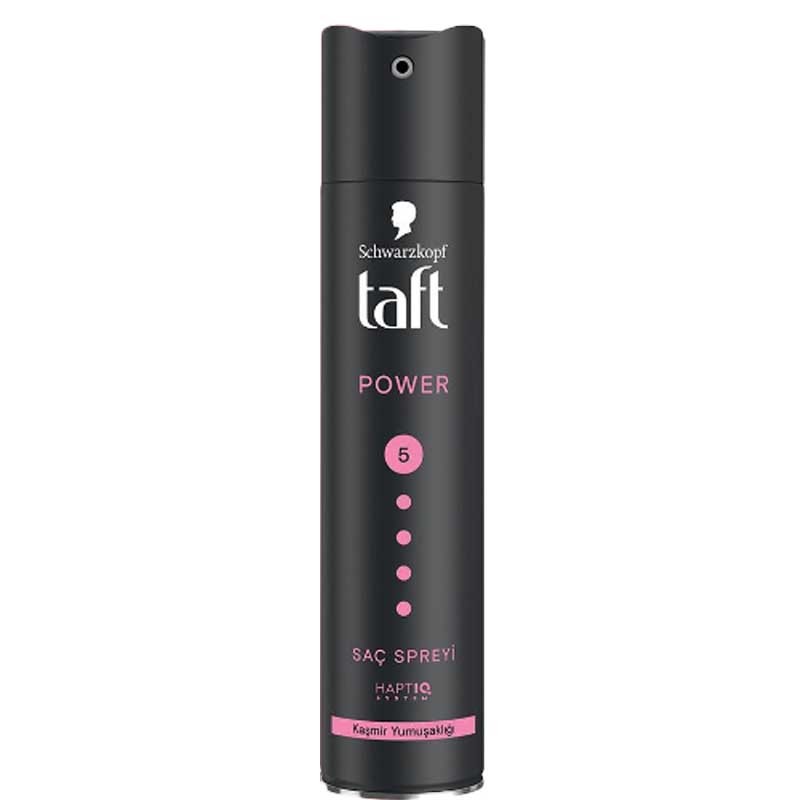 اسپری حالت دهنده مو تافت Taft سری Power مدل Cashmere شماره 5 (نقطه صورتی) حجم 250 میلی لیتر