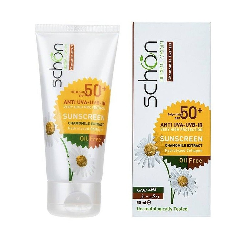 کرم ضد آفتاب +SPF50 مخصوص پوست چرب رنگ بژ شون 50 میل 