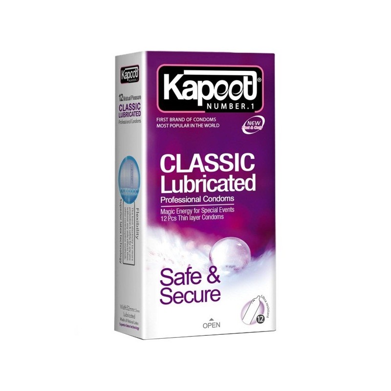 کاندوم کلاسیک مدل Classic Lubricated کاپوت بسته 12 عددی