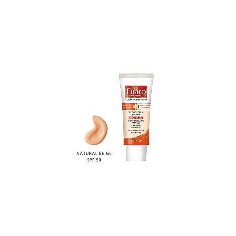 کرم ضد آفتاب SPF50 برای انواع پوست ها بژ طبیعی Natural Beige الارو 50 میل