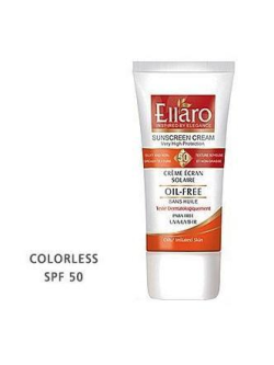 کرم ضد آفتاب SPF50 برای انواع پوست ها بی رنگ Color Less الارو 50 میل
