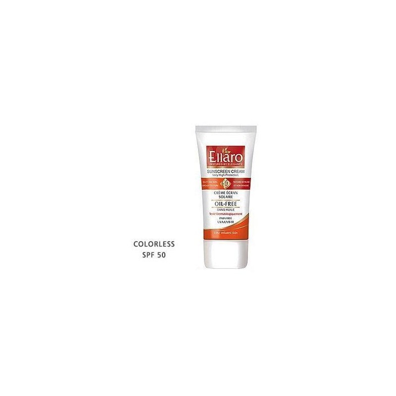 کرم ضد آفتاب SPF50 برای انواع پوست ها بی رنگ Color Less الارو 50 میل
