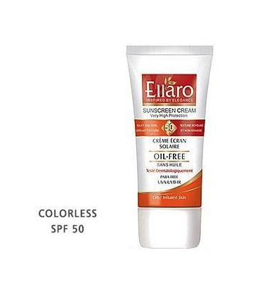 کرم ضد آفتاب SPF50 برای انواع پوست ها بی رنگ Color Less الارو 50 میل