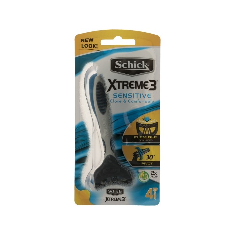 خودتراش مردانه 3 لبه مدل Xtreme Sensitive 3 شیک بسته 4 عددی