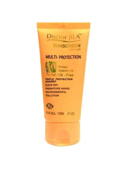 کرم ضد آفتاب SPF50 رنگی فاقد چربی مدل Multi Protection دکتر ژیلا 50 گرم