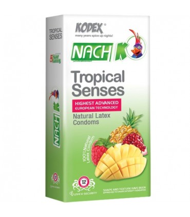 کاندوم میوه ای تنگ کننده مدل Tropical Senses کدکس بسته 12 عددی