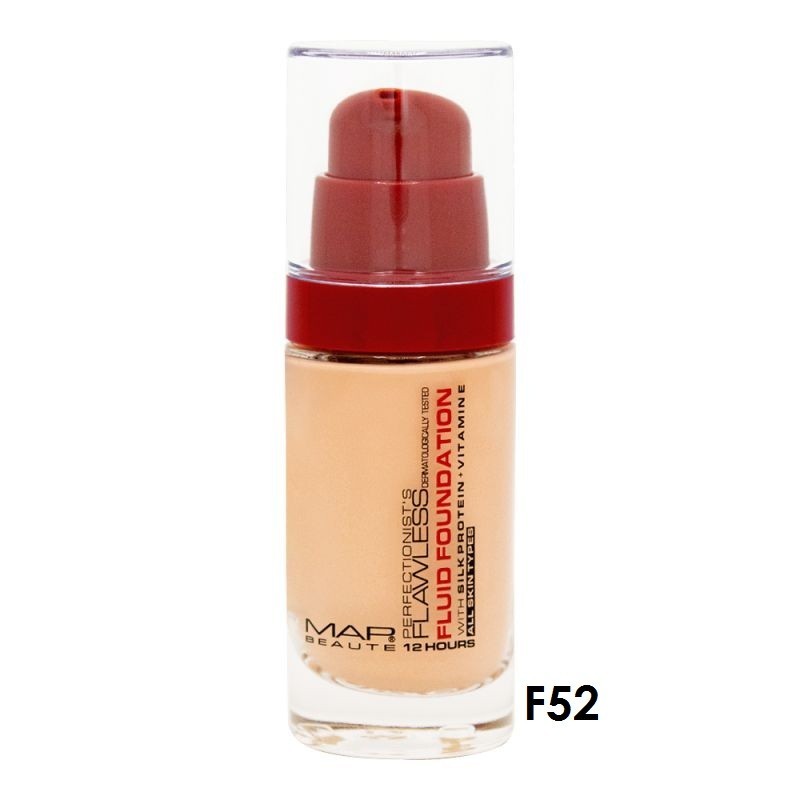 کرم پودر شیشه ای پمپی مدل Flawless مناسب انواع پوست مپ بیوته 30 میل