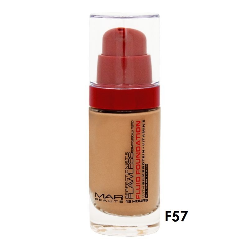 کرم پودر شیشه ای پمپی مدل Flawless مناسب انواع پوست مپ بیوته 30 میل