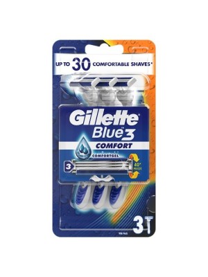 خودتراش ژیلت 3 لبه مدل Blue3 Comfort بسته 3 عددی